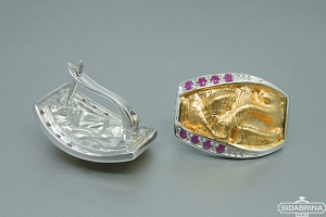 Auskarai su rubinais - AUM772