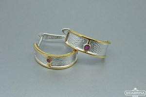 Auskarai su rubinais - AUM778