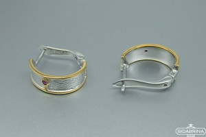 Auskarai su rubinais - AUM778