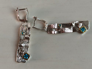 Auskarai su topazu - AUM2210