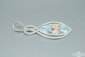 Pakabukas su larimaru ir rodochrozitu - PAM636