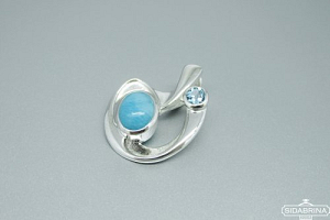 Pakabukas su larimaru ir topazu - PAM791