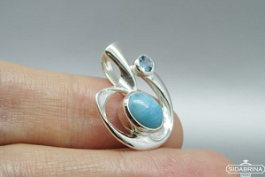 Pakabukas su larimaru ir topazu - PAM791