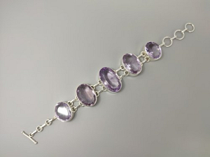 Sidabrinė apyrankė su ametistu - APM327