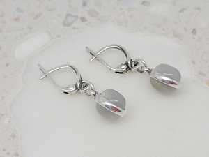 Sidabriniai auskarai su katės akimi - AUM2375