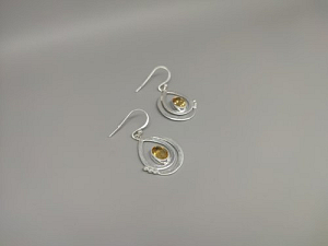 Sidabriniai auskarai su citrinu - AUM2425