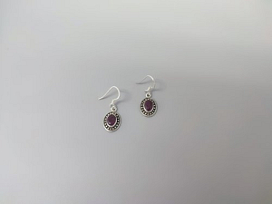 Sidabriniai auskarai su korundu - AUM2416