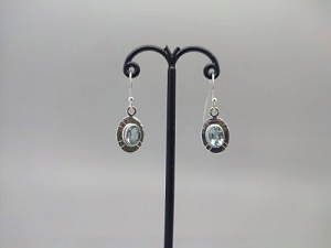 Sidabriniai auskarai su topazu - AUM2409