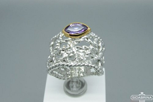 Žiedas su ametistu - ZDM602