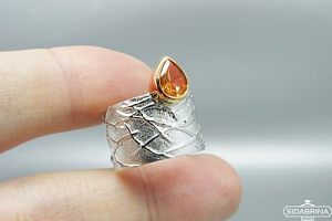 Žiedas su citrinu - ZDM1188