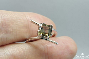 Žiedas su dūminiu kvarcu - ZDM1356