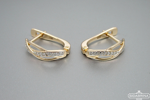 Auskarai su deimantais - DAU006