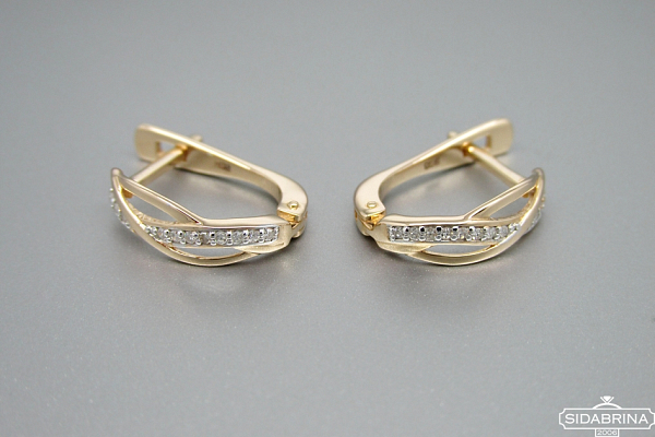 Auskarai su deimantais - DAU006