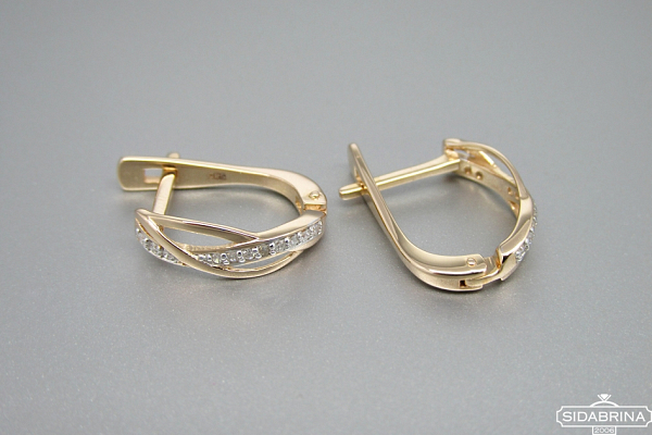 Auskarai su deimantais - DAU006