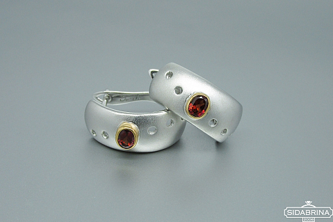 Auskarai su granatais - AUM844