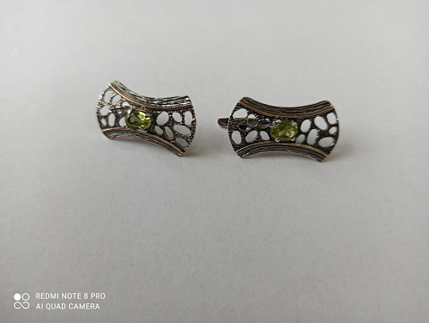 Auskarai su peridotu - AUM2199