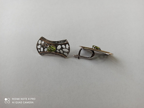 Auskarai su peridotu - AUM2199