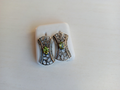 Auskarai su peridotu - AUM2199