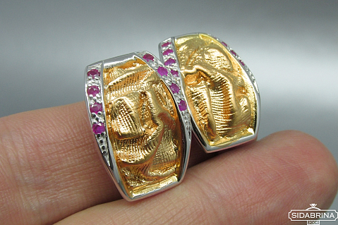 Auskarai su rubinais - AUM772