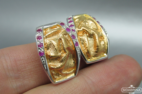 Auskarai su rubinais - AUM772