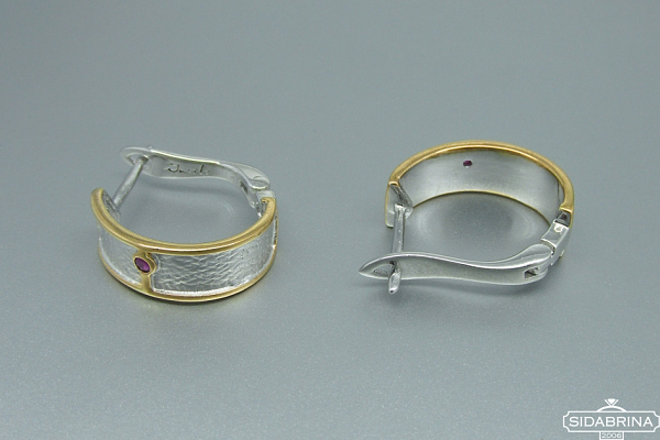 Auskarai su rubinais - AUM778