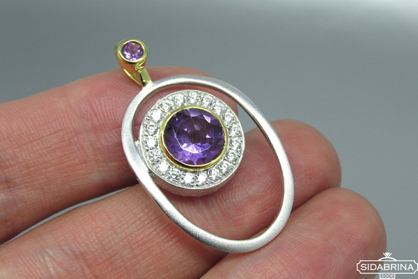 Pakabukas su ametistu - PAM411