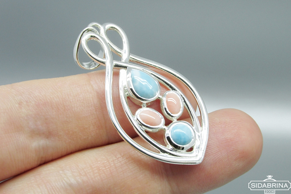 Pakabukas su larimaru ir rodochrozitu - PAM636