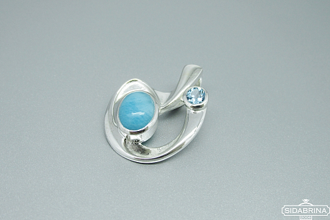 Pakabukas su larimaru ir topazu - PAM791