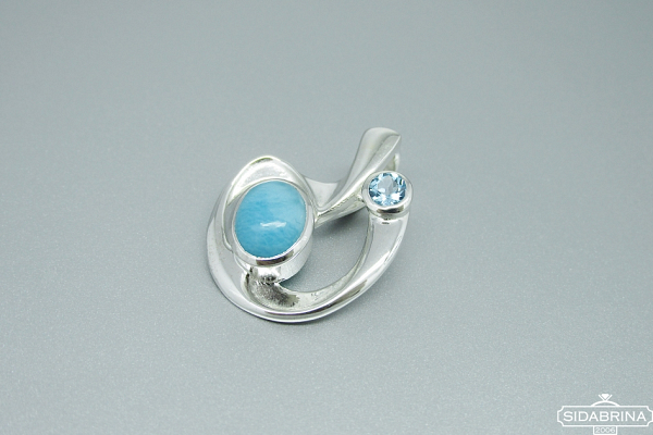 Pakabukas su larimaru ir topazu - PAM791