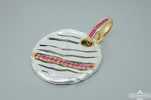 Pakabukas su rožiniais safyrais - PAM532