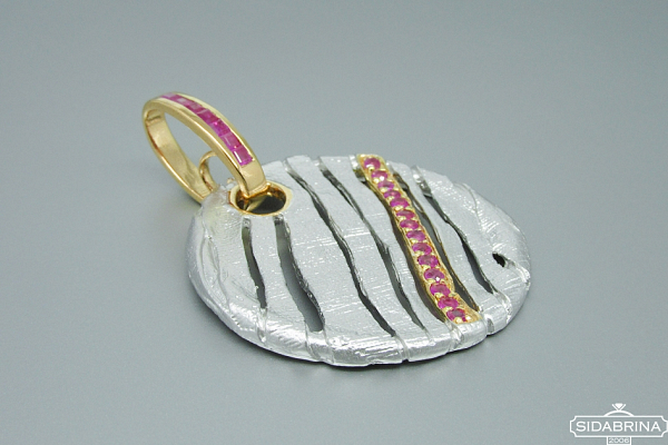 Pakabukas su rožiniais safyrais - PAM532