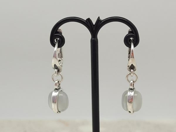 Sidabriniai auskarai su katės akimi - AUM2375