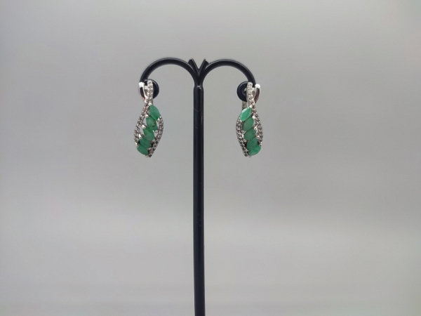 Sidabriniai auskarai su berilu - AUM2400