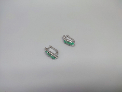 Sidabriniai auskarai su berilu - AUM2400