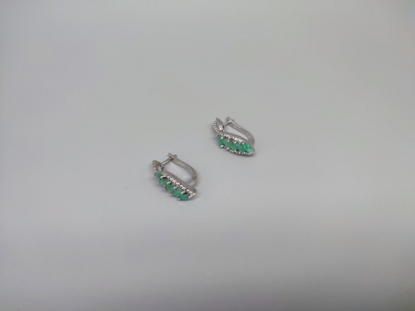 Sidabriniai auskarai su berilu - AUM2400