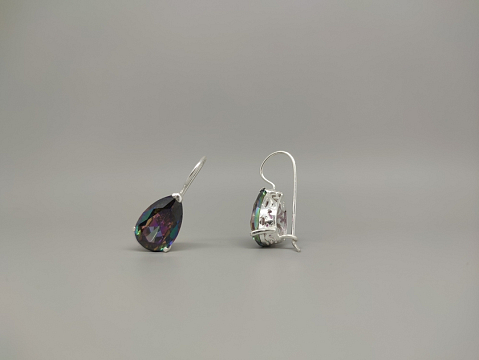 Sidabriniai auskarai su cirkoniu - AUM2437