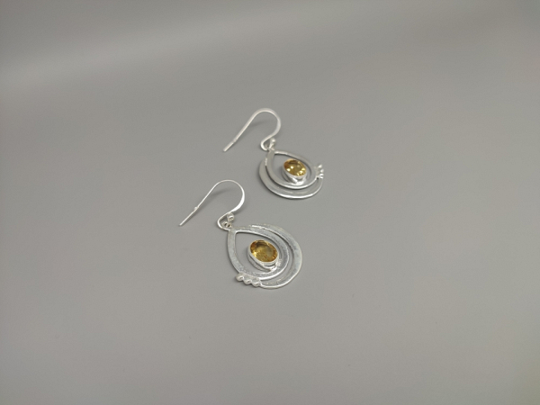 Sidabriniai auskarai su citrinu - AUM2425