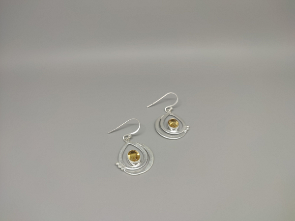 Sidabriniai auskarai su citrinu - AUM2425