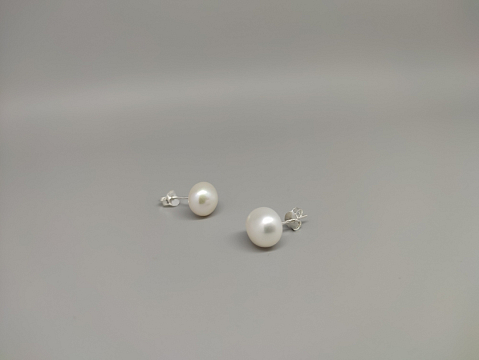 Sidabriniai auskarai su kultivuotu perlu - AUM2421