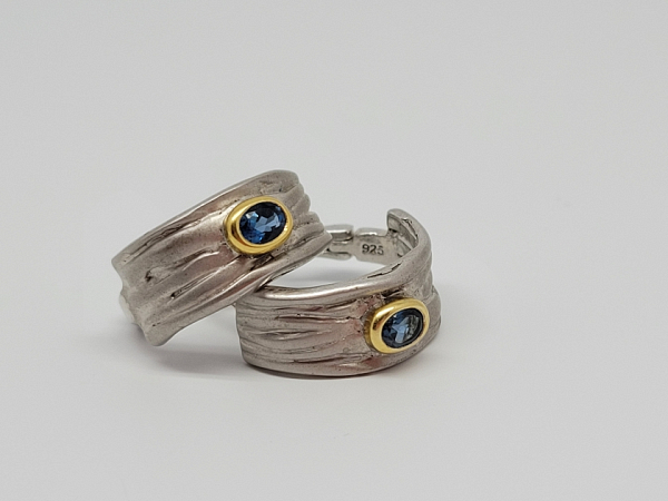 Sidabriniai auskarai su topazu - AUM2364