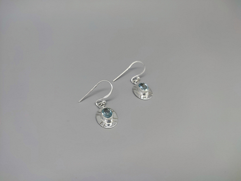 Sidabriniai auskarai su topazu - AUM2409