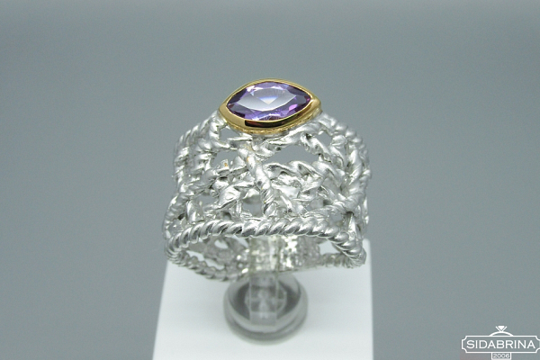 Žiedas su ametistu - ZDM602