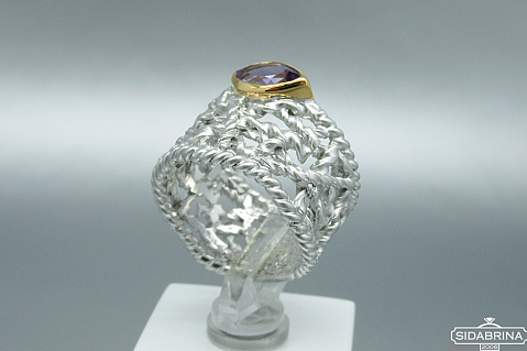 Žiedas su ametistu - ZDM602