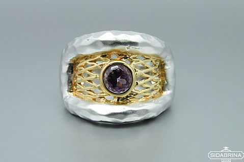 Žiedas su ametistu - ZDM991