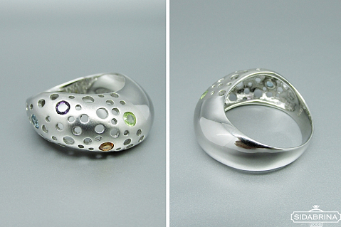 Žiedas su natūraliais akmenimis - ZDM1286