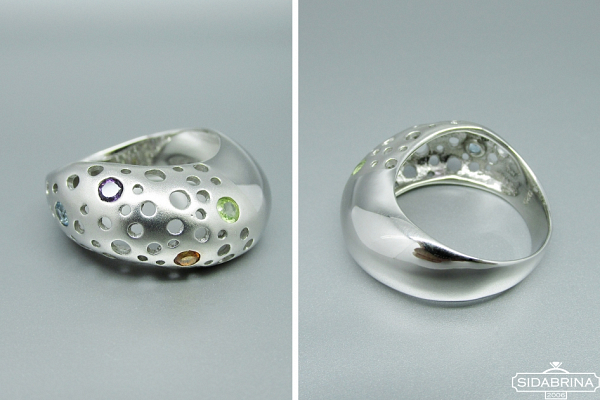 Žiedas su natūraliais akmenimis - ZDM1286