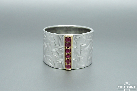 Žiedas su rubinais - ZDM714