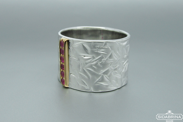 Žiedas su rubinais - ZDM714