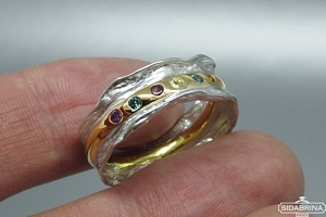 Žiedas su natūraliais akmenimis - ZDM570