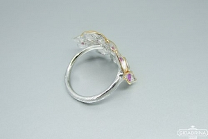 Žiedas su rožiniais safyrais - ZDM1307
